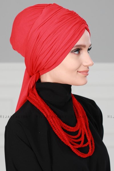 Amy - Rød Bomull Turban - Ayse Turban
