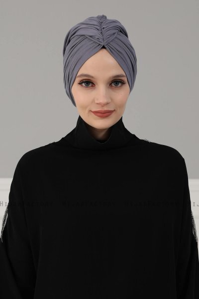 Amy - Grå Bomull Turban - Ayse Turban