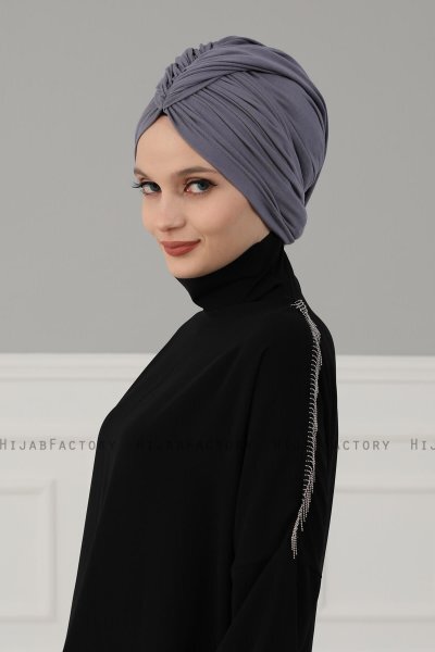 Amy - Grå Bomull Turban - Ayse Turban