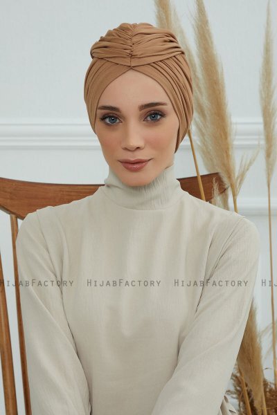 Amy - Lysebrun Bomull Turban