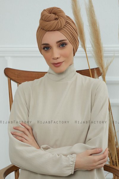 Amy - Lysebrun Bomull Turban