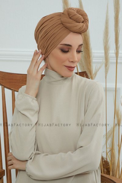 Amy - Lysebrun Bomull Turban