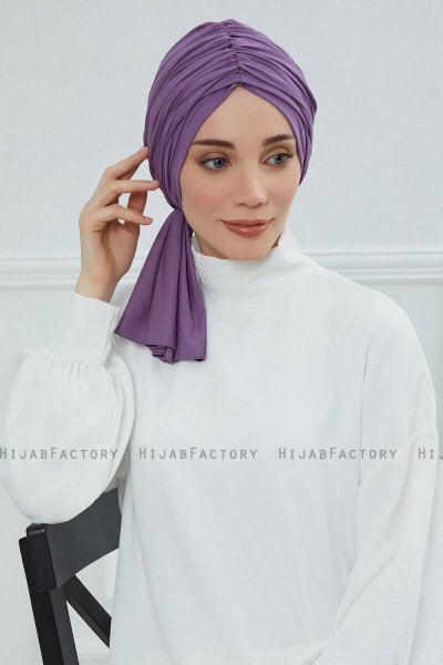 Amy - Violet Bomull Turban