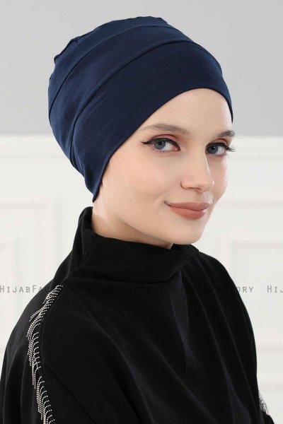 Stella - Marineblå Bomull Turban