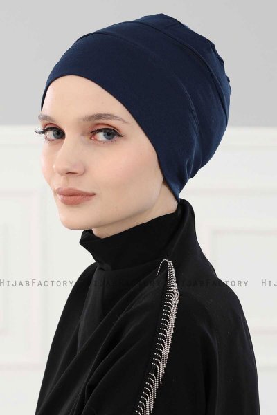 Stella - Marineblå Bomull Turban