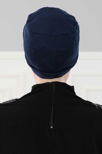 Stella - Marineblå Bomull Turban