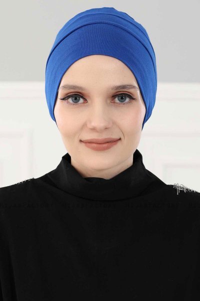 Stella - Blå Bomull Turban