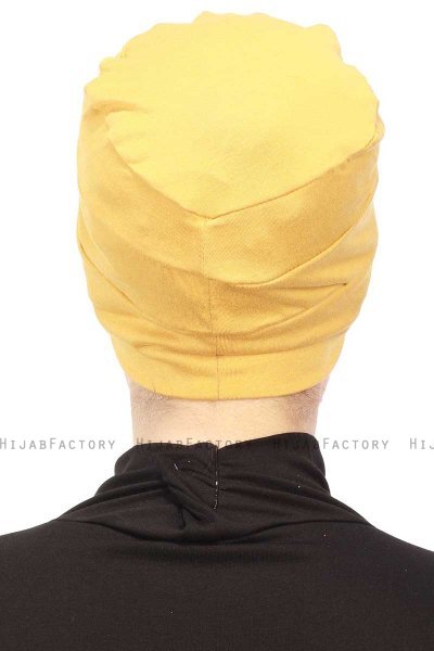 Stella - Sennepsgul Bomull Turban