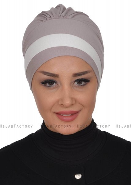 Elsa - Taupe & Creme Bomull Turban