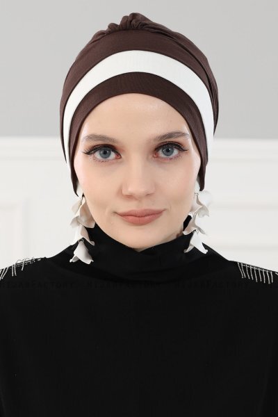Elsa - Brun & Creme Bomull Turban
