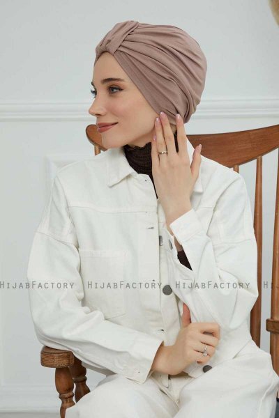 Laura - Taupe Bomull Turban