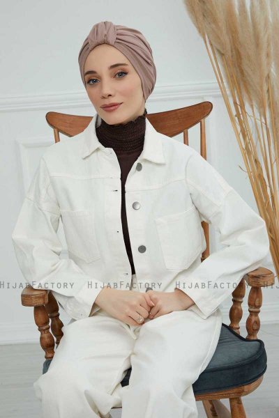 Laura - Taupe Bomull Turban