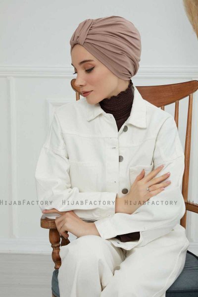 Laura - Taupe Bomull Turban