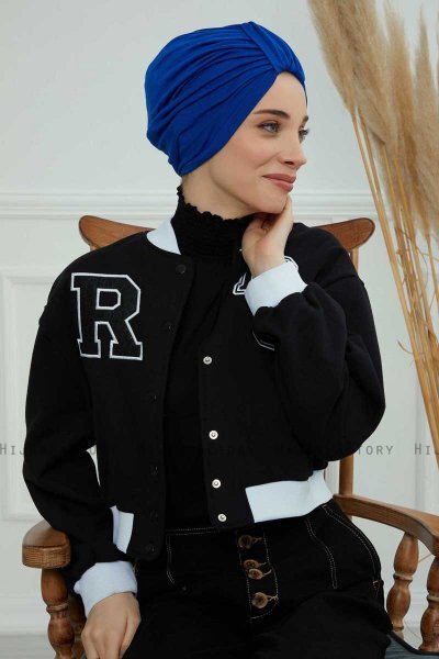 Laura - Blå Bomull Turban