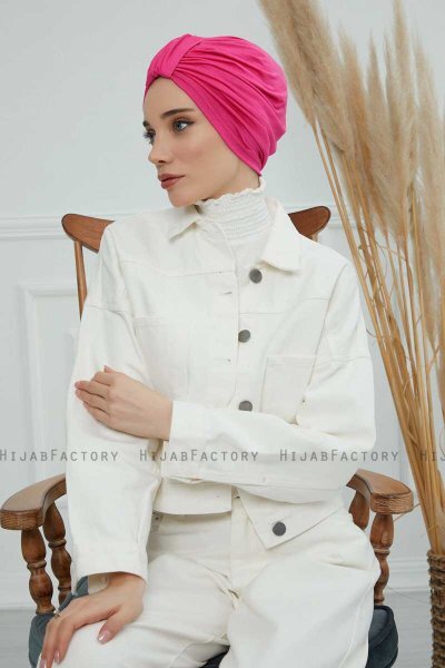 Laura - Fuchsia Bomull Turban
