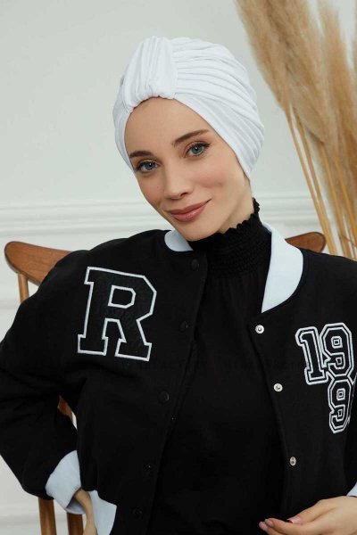 Laura - Hvit Bomull Turban