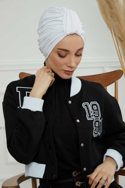 Laura - Hvit Bomull Turban