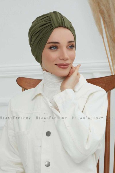 Laura - KhakiBomull Turban