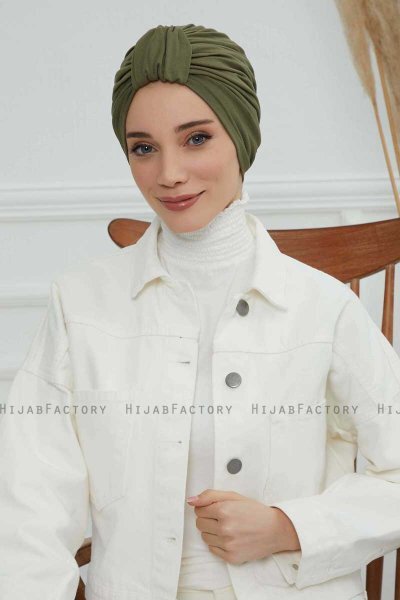 Laura - KhakiBomull Turban