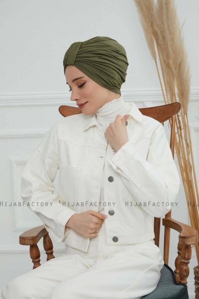 Laura - KhakiBomull Turban