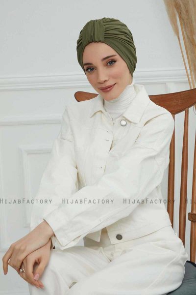 Laura - KhakiBomull Turban