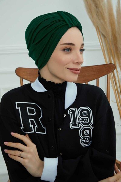 Laura - Mørk Grønn Bomull Turban