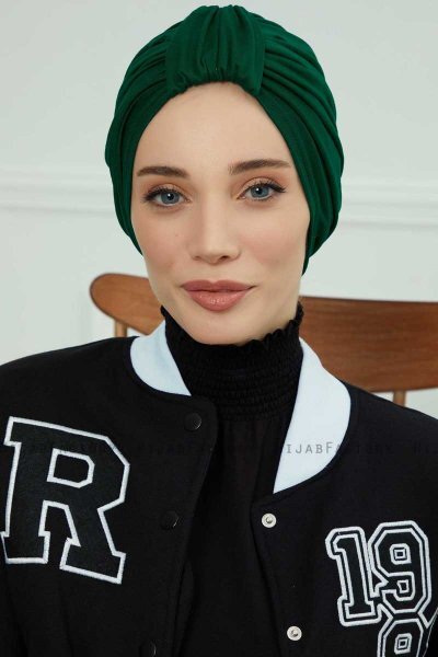 Laura - Mørk Grønn Bomull Turban