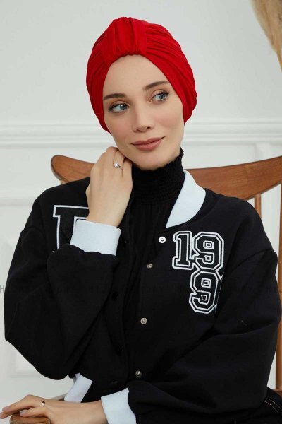 Laura - Rød Bomull Turban