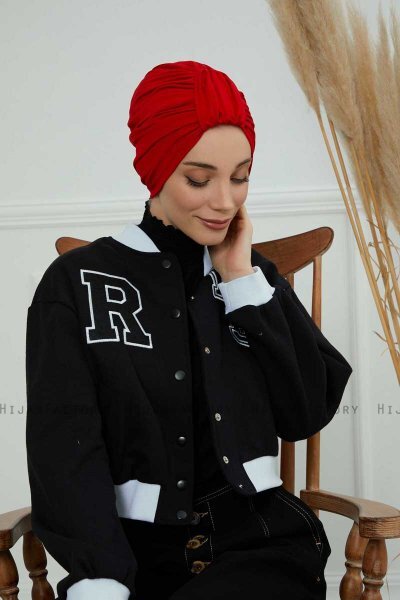 Laura - Rød Bomull Turban