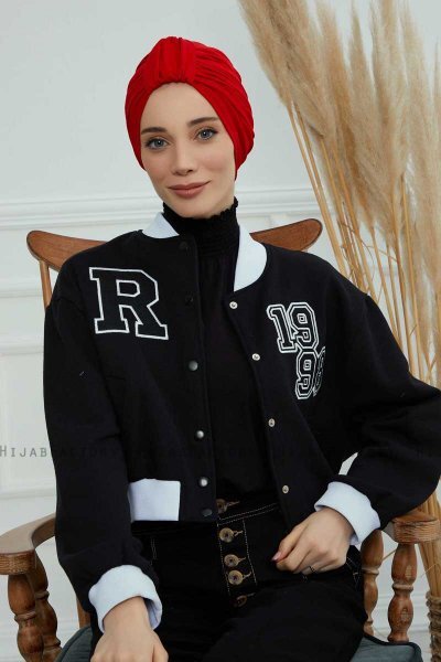 Laura - Rød Bomull Turban