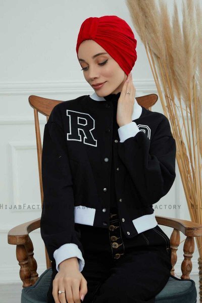 Laura - Rød Bomull Turban