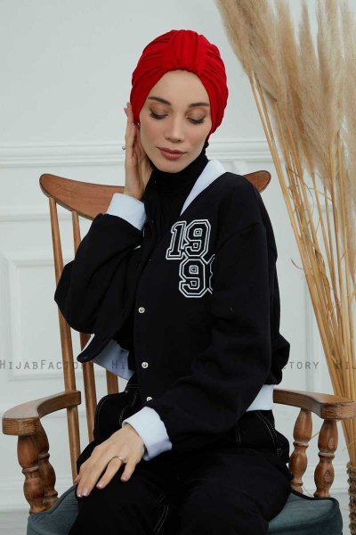 Laura - Rød Bomull Turban