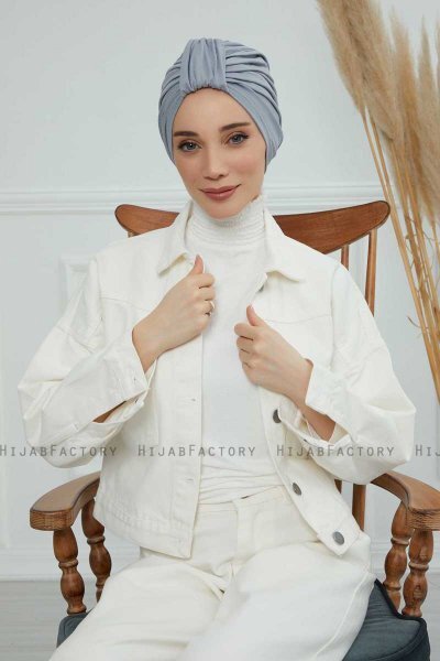 Laura - Lysegrå Bomull Turban