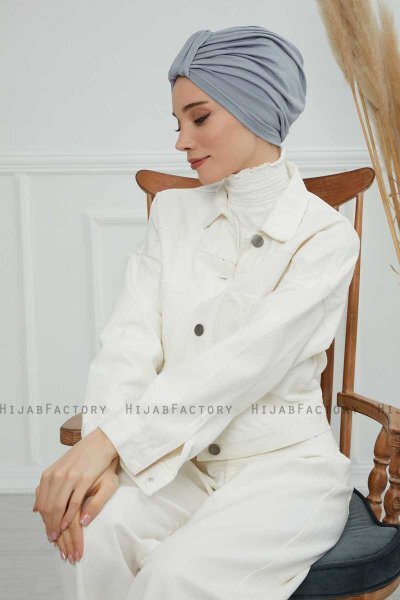 Laura - Lysegrå Bomull Turban