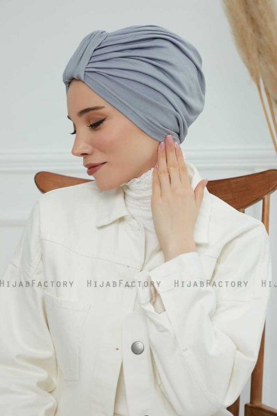 Laura - Lysegrå Bomull Turban