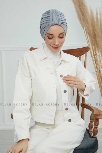 Laura - Lysegrå Bomull Turban