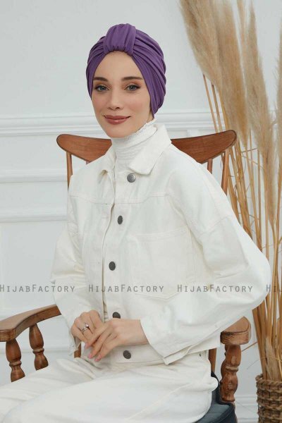 Laura - Violet Bomull Turban