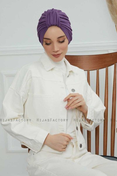 Laura - Violet Bomull Turban