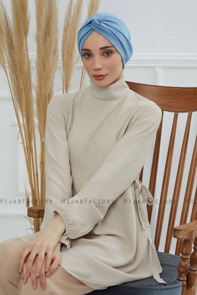 Astrid - Sky Blue Bomull Turban