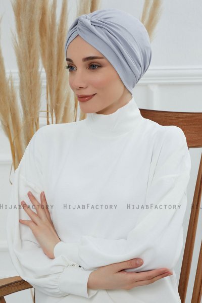 Astrid - Lysegrå Bomull Turban