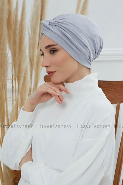 Astrid - Lysegrå Bomull Turban