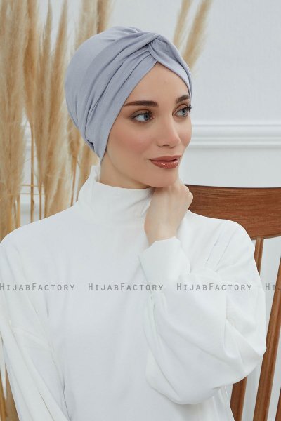 Astrid - Lysegrå Bomull Turban