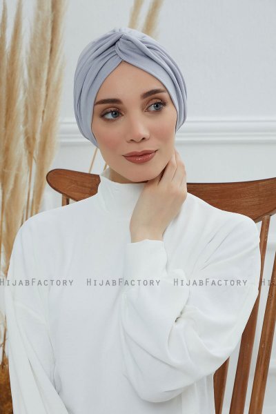 Astrid - Lysegrå Bomull Turban