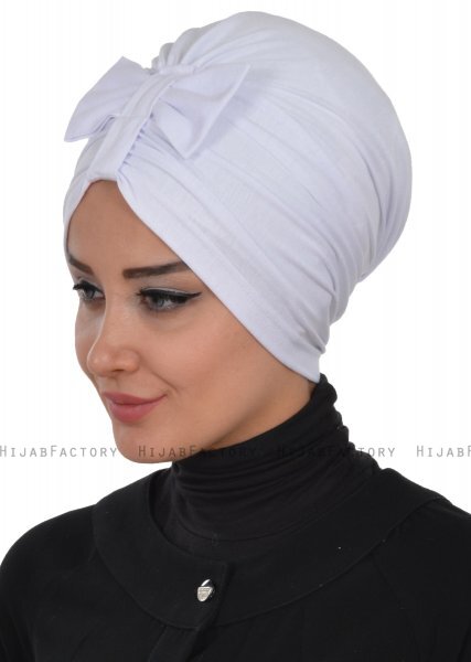 Agnes - Hvit Bomull Turban - Ayse Turban