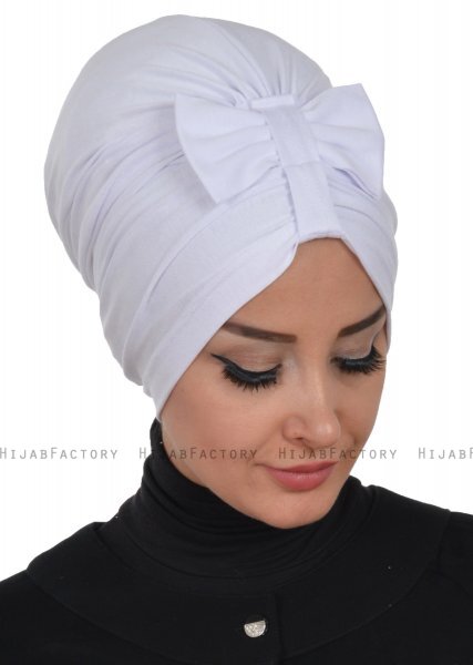 Agnes - Hvit Bomull Turban - Ayse Turban
