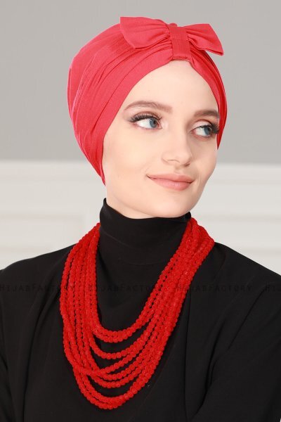 Agnes - Rød Bomull Turban - Ayse Turban