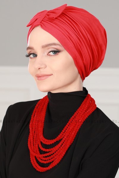 Agnes - Rød Bomull Turban - Ayse Turban