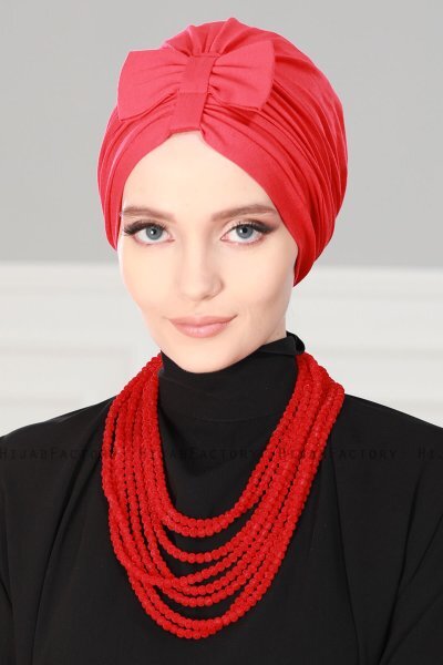 Agnes - Rød Bomull Turban - Ayse Turban