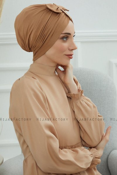 Agnes - Lysebrun Bomull Turban