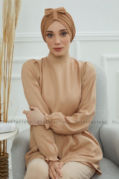 Agnes - Lysebrun Bomull Turban